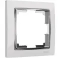 Рамка на 1 пост Werkel белый/хром  WL03-Frame-01-white