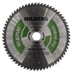 Диск пильный Hilberg INDUSTRIAL дерево тонкий рез 250х30/32х2мм 64T HWT259
