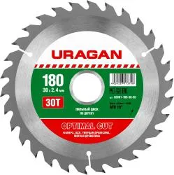 URAGAN Optimal cut 180х30мм 30Т, диск пильный по дереву