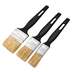 Набор кистей флейцевых Сибртех 3шт 25 мм 35 мм 50мм натуральная щетина, пластиковая ручка 82507