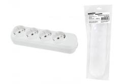 Колодка розеточная TDM серии Народная 4 гнезда 2П+3 16А 250В белая SQ1806-0420