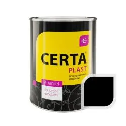 Эмаль по металлу CERTA-PLAST черная 0,8 кг