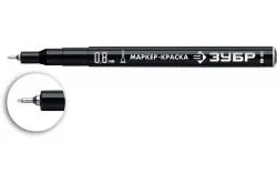 ЗУБР МК-80 черный, 0.8 мм экстра тонкий маркер-краска