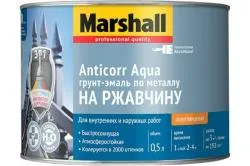 Грунт-эмаль Marshall Anticorr Aqua на ржавчину, полуглянцевая база BC 0.5л