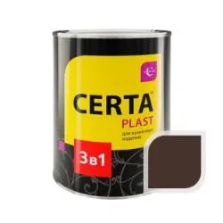 Грунт-эмаль CERTA-PLAST 3 в 1 по ржавчине, темный шоколад 0.8кг
