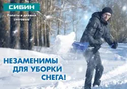 СИБИН ЛПД-460 лопата снеговая, пластиковая с алюминиевой планкой, деревянный черенок, V-ручка, 460 м