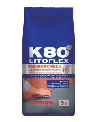 Клей для плитки Litokol LITOFLEX K80 морозоустойчивый серый 5кг 075100004