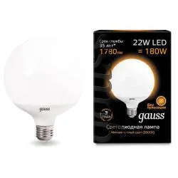 Лампа Gauss LED G125 E27 22W 1780lm 3000K 1/24