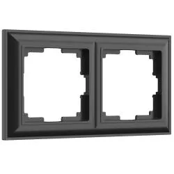 Рамка на 2 поста черный матовый WERKEL WL14-Frame-02