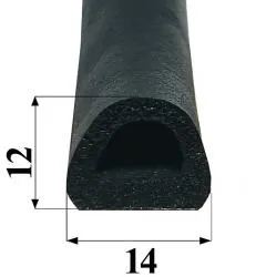 Лента уплотнительная REMONTIX D-40 самоклеящийся 14х12мм (чёрный)  