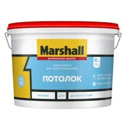 Краска акриловая Marshall Потолок для потолка, матовая 2.5л