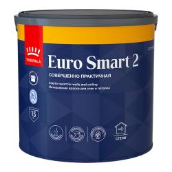 Краска TIKKIVALA/TIKKURILA EURO SMART 2 для стен и потолков глубокоматовая база A 2.7л