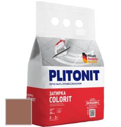 Затирка PLITONIT Colorit между всеми типами плитки (1-6мм) темно-коричневая 2кг Н006078