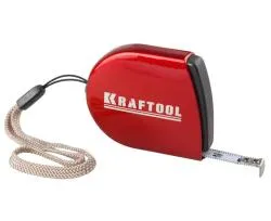 Рулетка KRAFTOOL 2м х 8мм компактная цельнометрический корпус с ремешком 34149-02