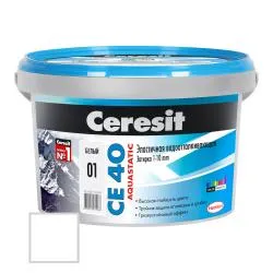 Затирка цементная Ceresit CE40 № 01 белый 2кг 1046234
