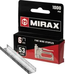 MIRAX 6 мм скобы для степлера тонкие тип 53, 1000 шт