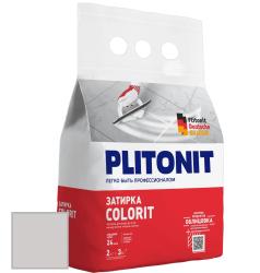 Затирка PLITONIT Colorit между всеми типами плитки (1-6мм) светло-серая 2кг Н006082