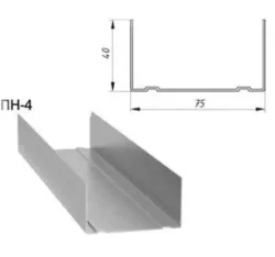 Профиль направляющий ПН-4 75х40 Албес Стандарт 0.5 L=3м
