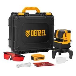 Лазерный уровень Denzel LX 05 Red, 20 м, 635 нм, акк. Li 5200 mAh, резьба 5/8" 35071