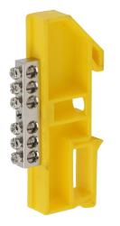 Шина ЭРА NO-222-90-1 PE земля на DIN-изоляторе ШНИ-6х9-6 никелированная Д-Желтый Б0044139
