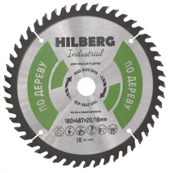Диск пильный Hilberg INDUSTRIAL дерево 180х16/20х2,2мм 48T HW181