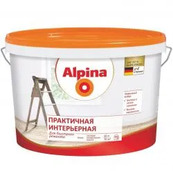 Краска Alpina Renova Практичная Интерьерная матовая белая 10 л