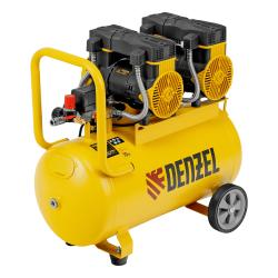 Компрессор безмасляный малошумный Denzel DLP -60 3 кВт 2х1,5 кВт,50 л 2850 об/мин,500 л/мин 58144