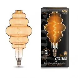 Лампа Gauss LED Vintage Filament Flexible BD200 6W E27 200*410mm Amber 2400K 1/6
