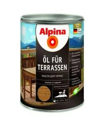 Масло для террас ALPINA OL FUR TERRASEN шелк/гл, прозрачный, колеруемое (0,75л)