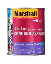 Краска силикон-акриловая Marshall Akrikor для миниральных фасадов, матовая база BC 0.9л