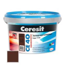 Затирка цементная Ceresit CE40 2кг 60 темный шоколад № 2092942