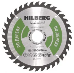 Диск пильный Hilberg INDUSTRIAL дерево 190х20/30х2,2мм 36T HW191