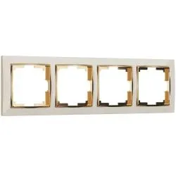 Рамка на 4 поста слоновая костьзолото WERKEL WL03-Frame-04-ivory-GD