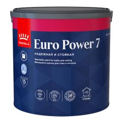 Краска моющаяся TIKKIVALA/TIKKURILA EURO POWER 7 для стен и потолков матовая база С 2.7л