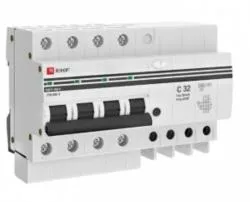 Дифференциальный автоматический выключатель EKF АД4 С32 DA4-32-100S