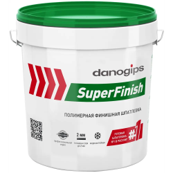 Шпатлевка полимерная Danogips SuperFinish (Даногипс СуперФиниш) финишная готовая 18.1кг 14297765