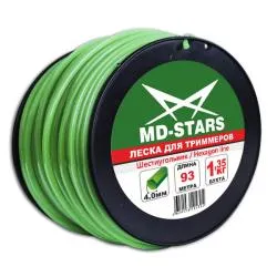 Леска для триммера MD-STARS 2.4мм 259м зеленый шестиугольник в бабине