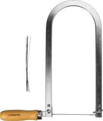 Лобзик ручной в наборе с полотнами STAYER 130 мм, 6.5 TPI, 1530-25_z01