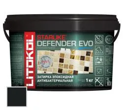 Затирка эпоксидная Litokol Starlike Defender EVO S.145 NERO CARBONIO 1кг 485620002