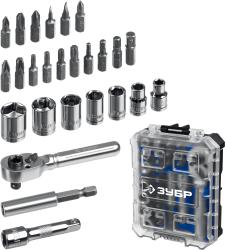 Набор трещотка с насадками ЗУБР Компакт 26 шт. 25172