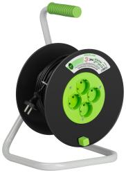 Удлинитель силовой ЭРА GREEN LINE KAT-2x0.75-30m Greenline на катушке пластик 4 розетки без заземлен