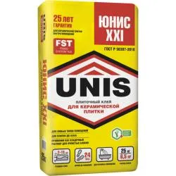 Клей для плитки UNIS XXI для внутренних работ серый 25кг
