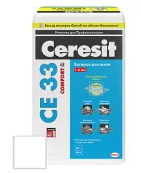 Затирка цементная Ceresit CE33 № 01 белый 25кг 1073546