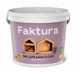 Лак FAKTURA для бань и саун термостойкий до 120°С, с ионами серебра и натуральным воском (0,9л)