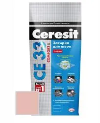 Затирка цементная Ceresit CE33 № 34 розовый 2кг 2092315
