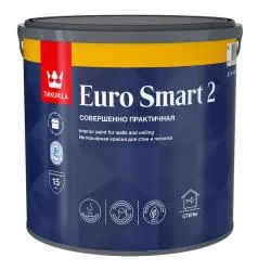 Краска TIKKURILA EURO SMART 2 для стен и потолков, глубокоматовая база A 2.7л 700001103