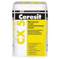 Цемент монтажный Ceresit CX5 водоостанавливающий 25кг 1377211