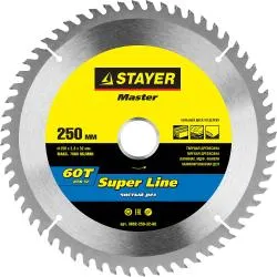 Диск пильный STAYER 250x32мм 60T по дереву 3682-250-32-60