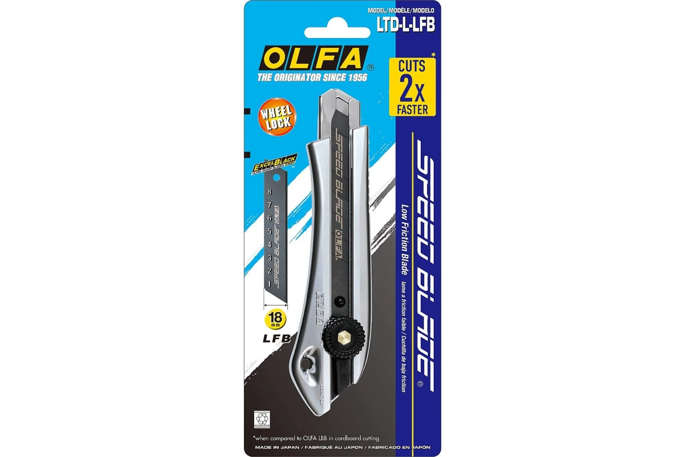 OLFA нож с выдвижным сегментированным лезвием, автофиксатор, 18мм