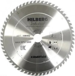 Диск пильный Hilberg INDUSTRIAL дерево 450х50х3,6мм 60T HW452